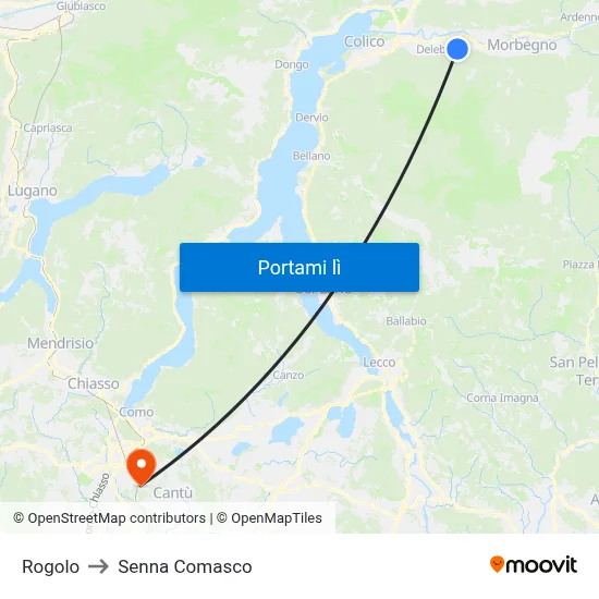 Rogolo to Senna Comasco map