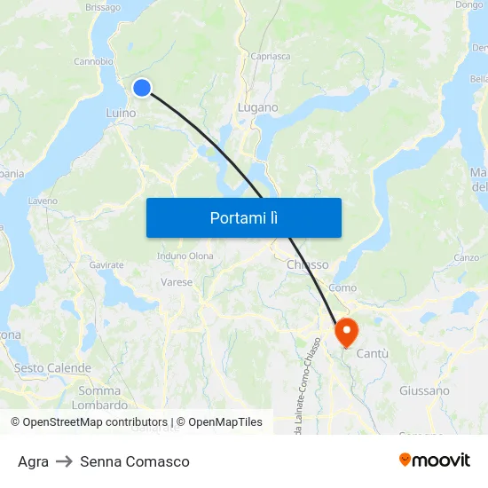 Agra to Senna Comasco map