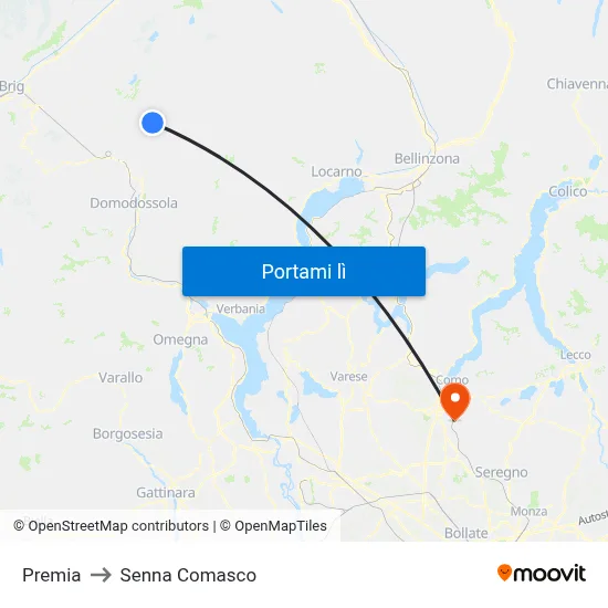 Premia to Senna Comasco map