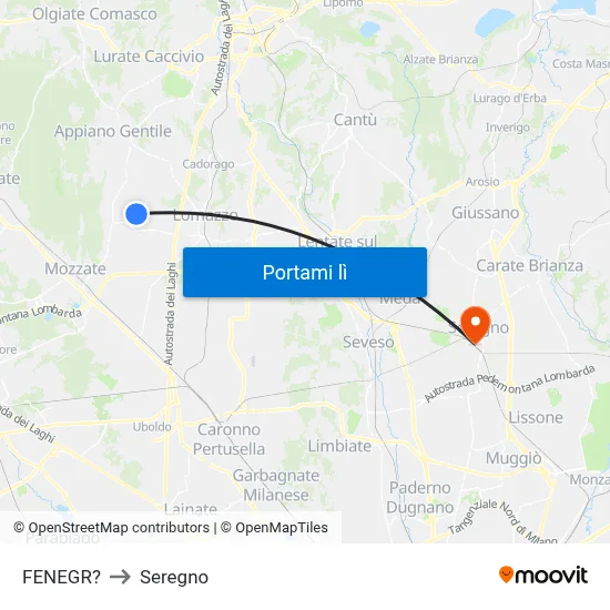 FENEGR? to Seregno map