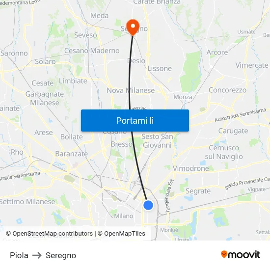 Piola to Seregno map