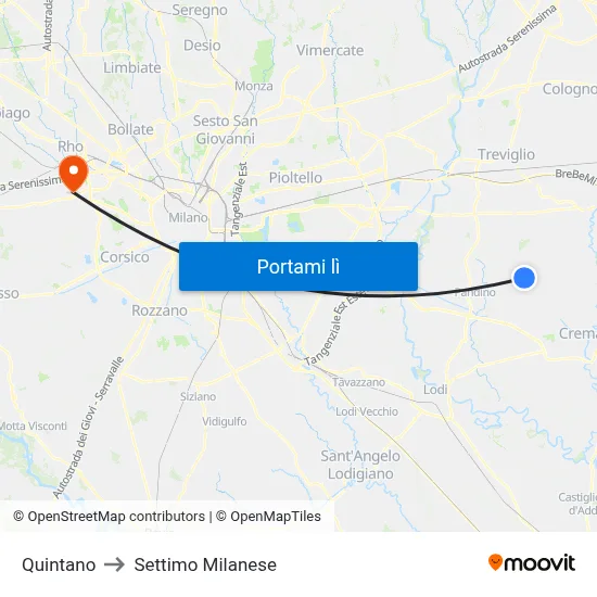 Quintano to Settimo Milanese map
