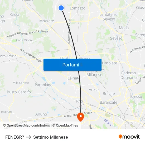 FENEGR? to Settimo Milanese map