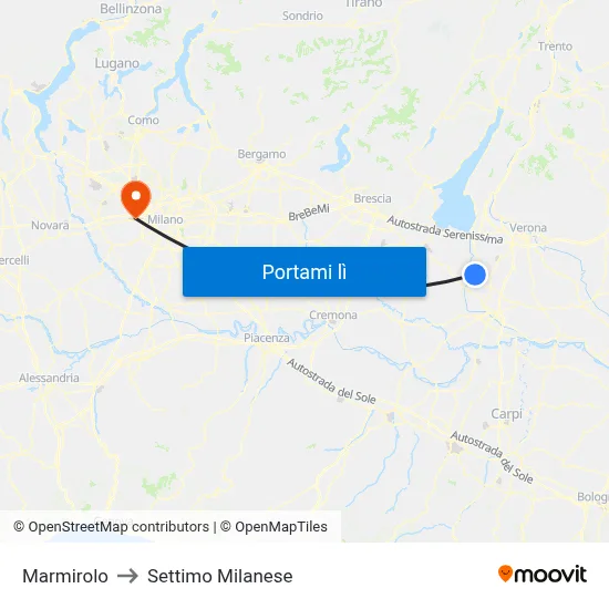 Marmirolo to Settimo Milanese map