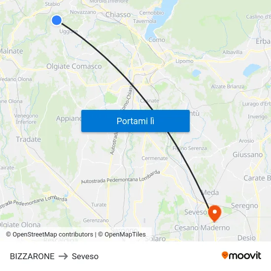 BIZZARONE to Seveso map