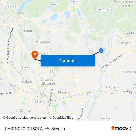 CHIGNOLO D' ISOLA to Seveso map
