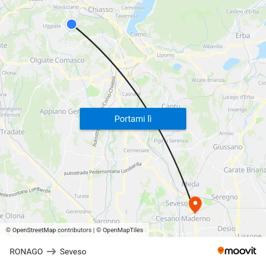 RONAGO to Seveso map