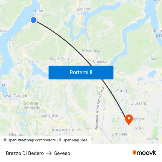 Brezzo Di Bedero to Seveso map