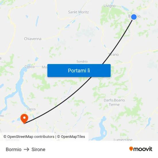 Bormio to Sirone map