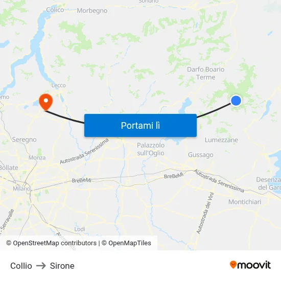 Collio to Sirone map