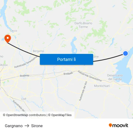 Gargnano to Sirone map