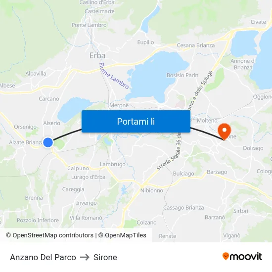 Anzano Del Parco to Sirone map