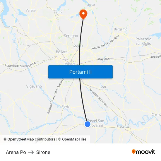 Arena Po to Sirone map