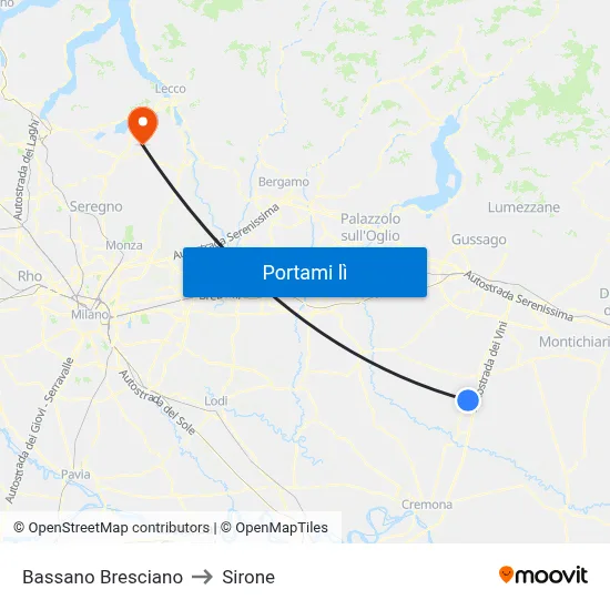 Bassano Bresciano to Sirone map