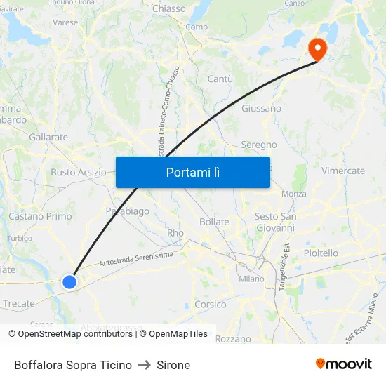 Boffalora Sopra Ticino to Sirone map