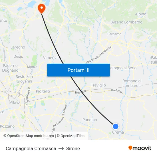 Campagnola Cremasca to Sirone map