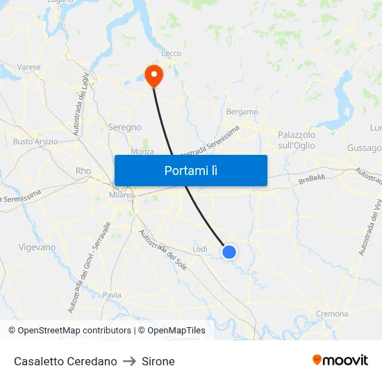 Casaletto Ceredano to Sirone map