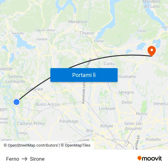 Ferno to Sirone map