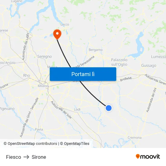Fiesco to Sirone map