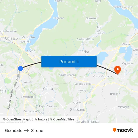 Grandate to Sirone map