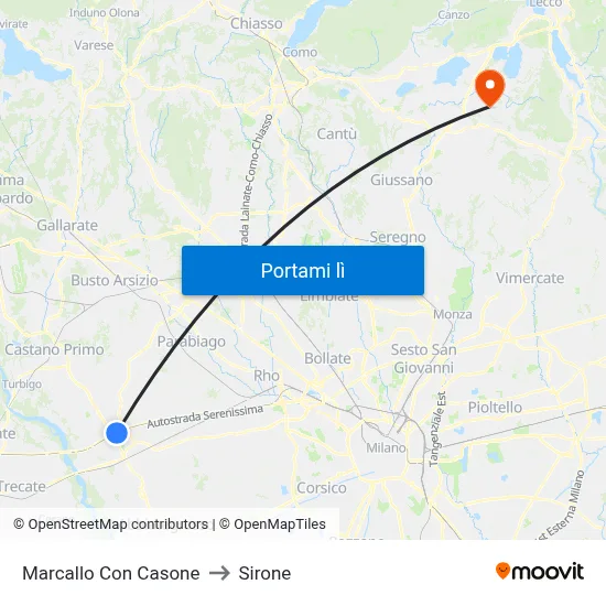 Marcallo Con Casone to Sirone map