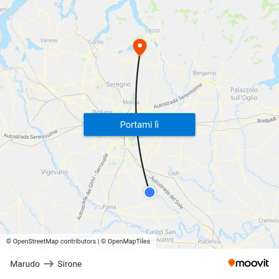 Marudo to Sirone map