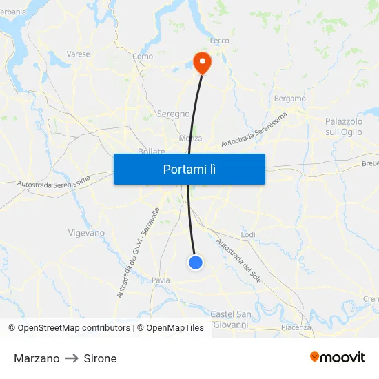 Marzano to Sirone map