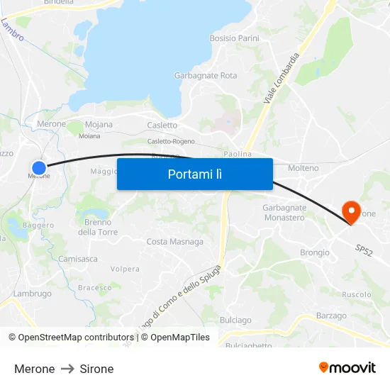 Merone to Sirone map