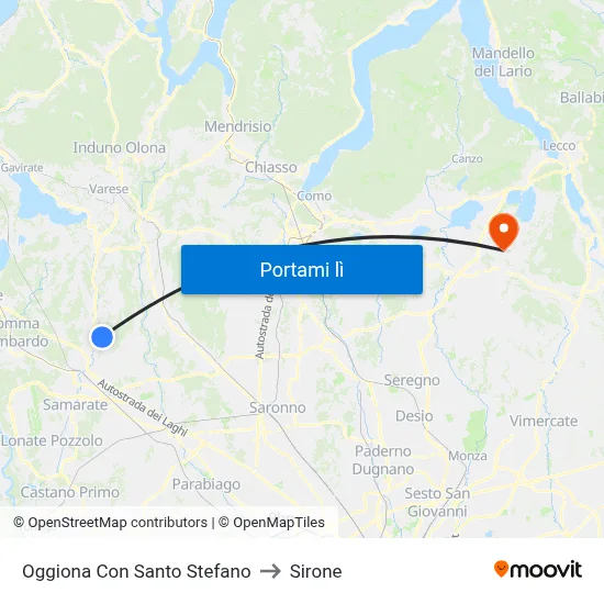 Oggiona Con Santo Stefano to Sirone map