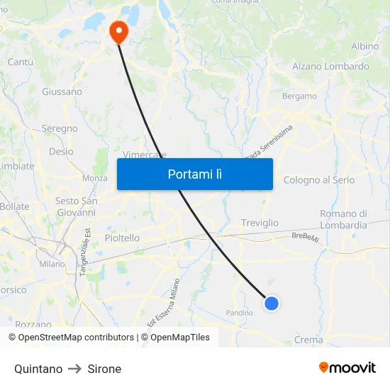 Quintano to Sirone map