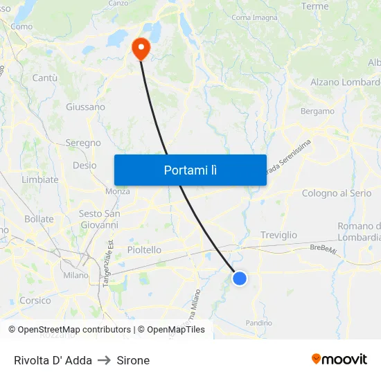 Rivolta D' Adda to Sirone map