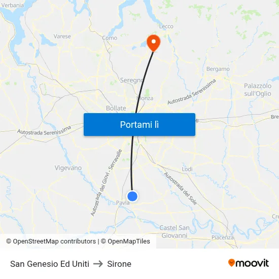San Genesio Ed Uniti to Sirone map