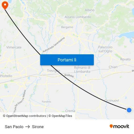 San Paolo to Sirone map