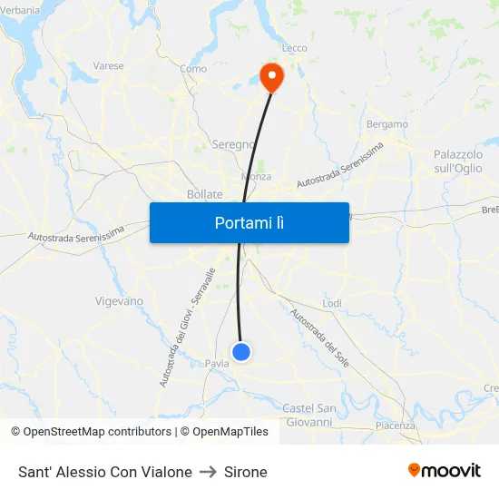 Sant' Alessio Con Vialone to Sirone map