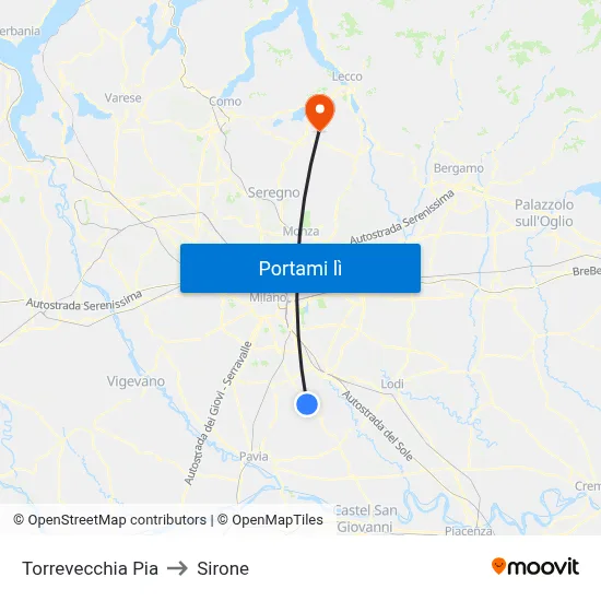 Torrevecchia Pia to Sirone map
