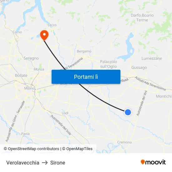 Verolavecchia to Sirone map