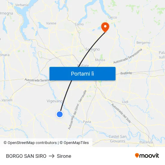 BORGO SAN SIRO to Sirone map