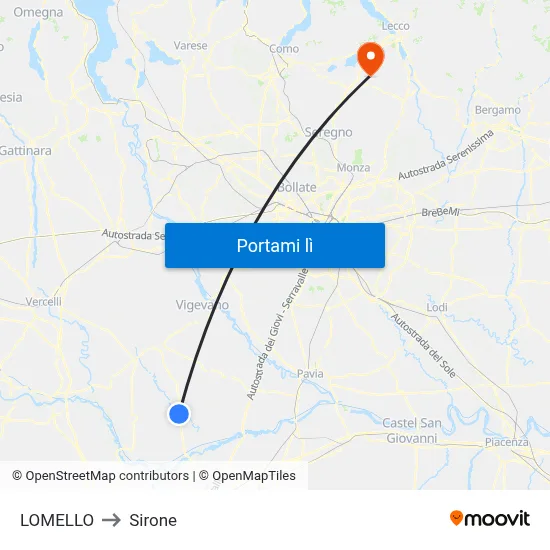 LOMELLO to Sirone map