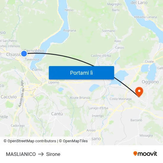 MASLIANICO to Sirone map