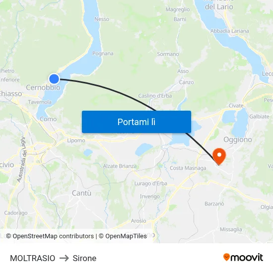MOLTRASIO to Sirone map