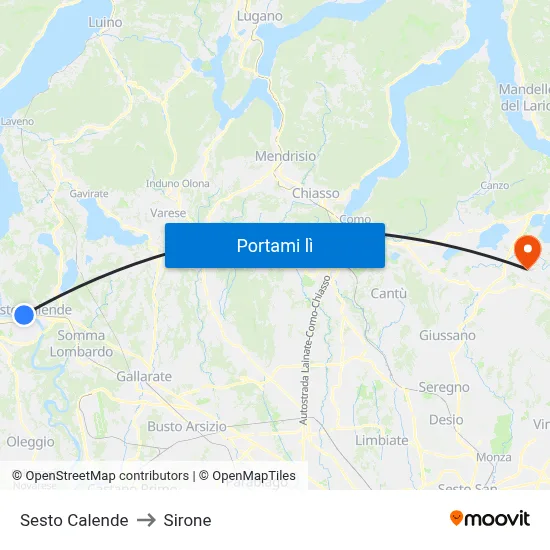 Sesto Calende to Sirone map