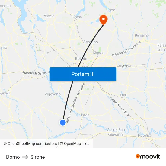 Dorno to Sirone map