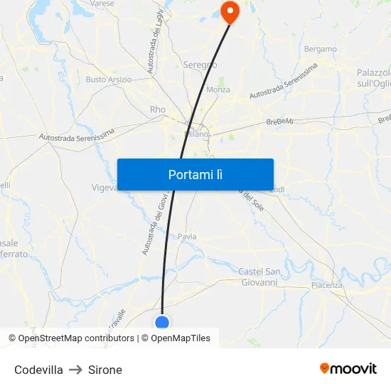 Codevilla to Sirone map