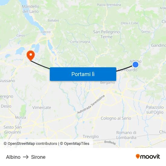 Albino to Sirone map