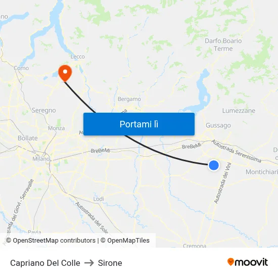 Capriano Del Colle to Sirone map