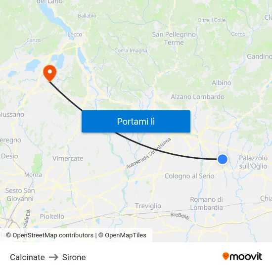 Calcinate to Sirone map