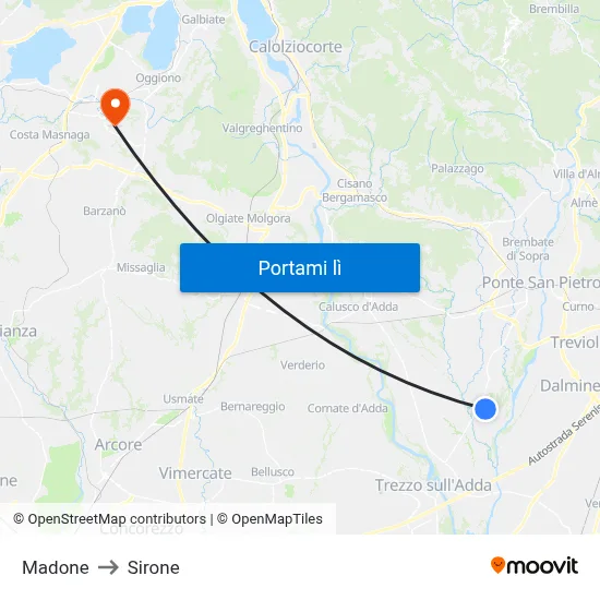 Madone to Sirone map