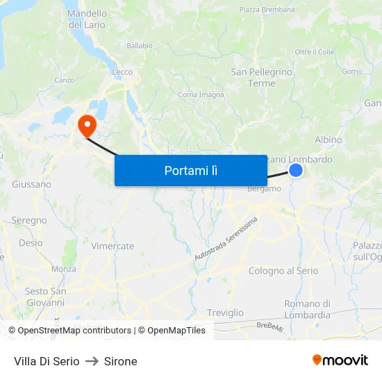 Villa Di Serio to Sirone map