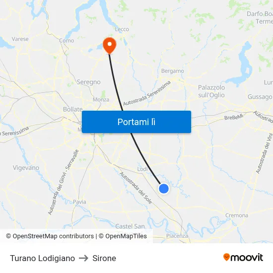 Turano Lodigiano to Sirone map