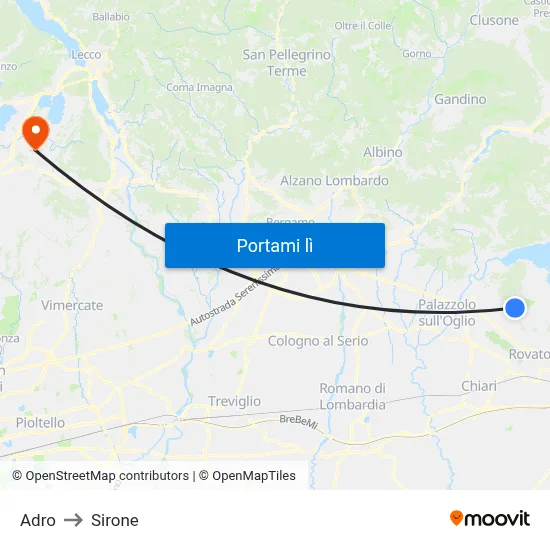 Adro to Sirone map